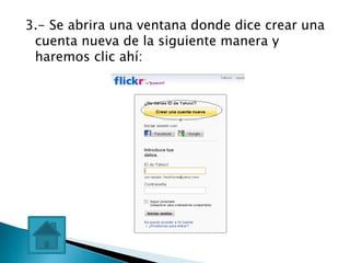 3.- Se abrira una ventana donde dice crear una
 cuenta nueva de la siguiente manera y
 haremos clic ahí:
 