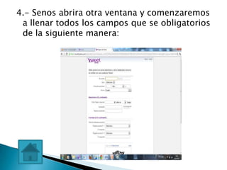4.- Senos abrira otra ventana y comenzaremos
 a llenar todos los campos que se obligatorios
 de la siguiente manera:
 