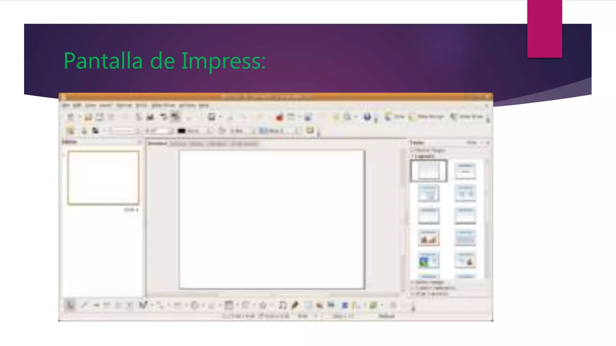 Pantalla de Impress: