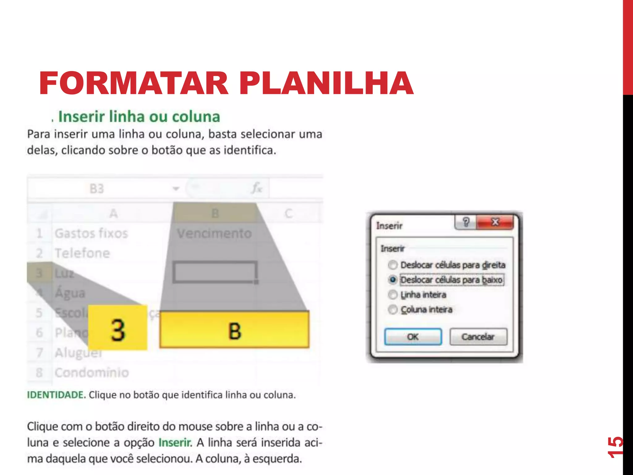 FORMATAR PLANILHA
15
 
