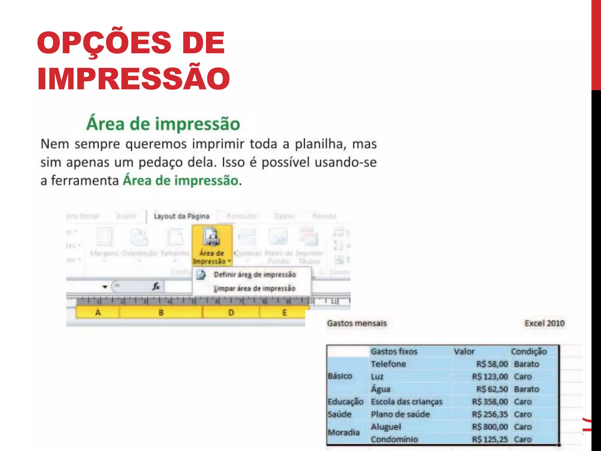 OPÇÕES DE
IMPRESSÃO
17
 