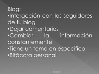 02/12/20106Blog:Interacción con los seguidores de tu blog