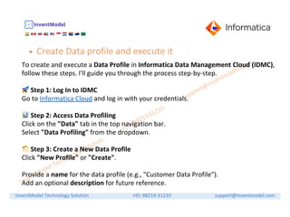 Informatica CDQ | How to Create & Execute a Data Profile + Metrics ...