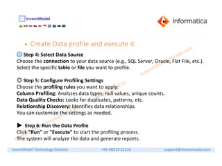 Informatica CDQ | How to Create & Execute a Data Profile + Metrics ...