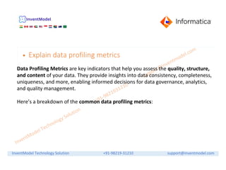 Informatica CDQ | How to Create & Execute a Data Profile + Metrics ...