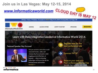 26
Join us in
Join us in Las Vegas: May 12-15, 2014
www.informaticaworld.com
 