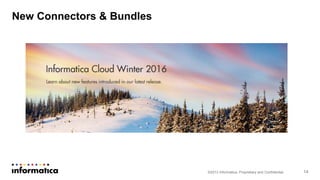 ©2013 Informatica. Proprietary and Confidential 14
New Connectors & Bundles
 