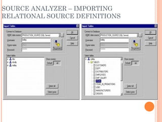 SOURCE ANALYZER – IMPORTING RELATIONAL SOURCE DEFINITIONS 