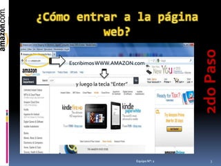 Escribimos WWW.AMAZON.com
y luego la tecla “Enter”
Equipo N°: 2 3