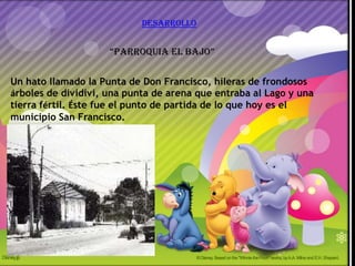 Desarrollo


                     “parroquia el bajo”


Un hato llamado la Punta de Don Francisco, hileras de frondosos
árboles de dividivi, una punta de arena que entraba al Lago y una
tierra fértil. Éste fue el punto de partida de lo que hoy es el
municipio San Francisco.
 