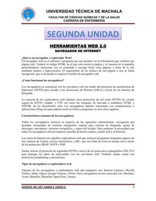 UNIVERSIDAD TÉCNICA DE MACHALA
FACULTAD DE CIENCIAS QUÍMICAS Y DE LA SALUD

CARRERA DE ENFERMERÍA

SEGUNDA UNIDAD
HERRAMIE...