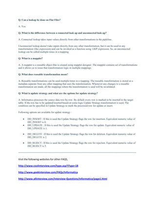 Informatica Interview Questions & Answers | DOC
