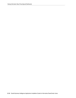 Viewing Information About Preconfigured Dashboards




C-10 Oracle Business Intelligence Applications Installation Guide for Informatica PowerCenter Users
 