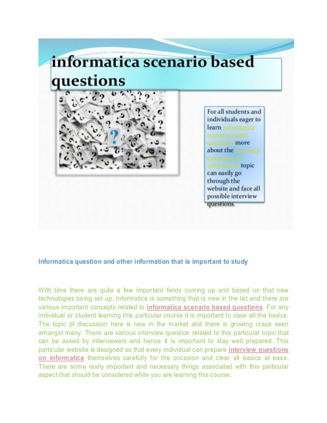 scenario questions interview