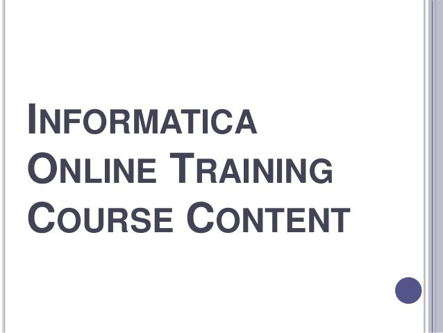 Informatica Online Training Institute In India USA UK Canada 