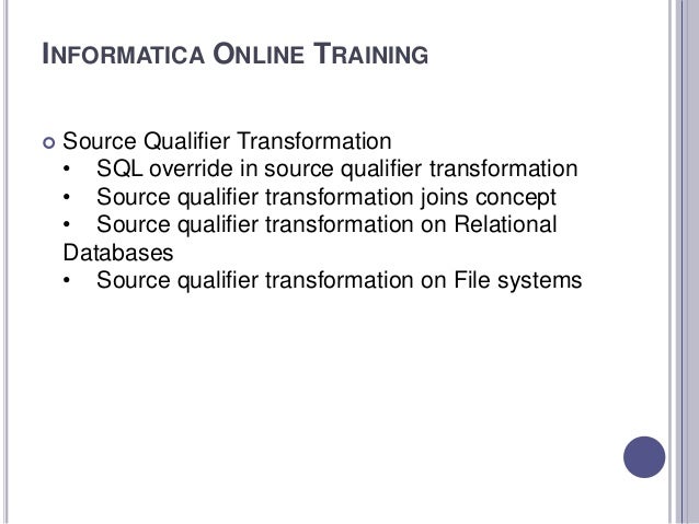 Informatica Online Training Institute In India USA UK Canada 