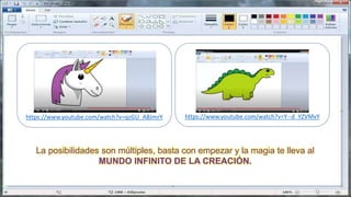 La posibilidades son múltiples, basta con empezar y la magia te lleva al
MUNDO INFINITO DE LA CREACIÓN.
https://www.youtube.com/watch?v=qzGU_ABJmrY https://www.youtube.com/watch?v=Y--d_YZVMvY
 