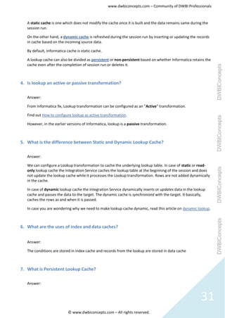 Informatica question & answer set | PDF