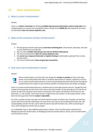 Informatica question & answer set | PDF
