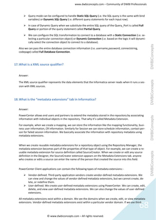 Informatica question & answer set | PDF