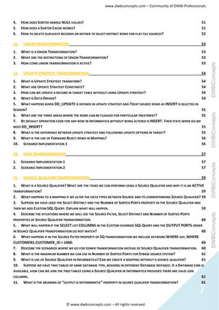 Informatica question & answer set | PDF