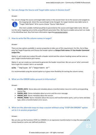 Informatica question & answer set | PDF