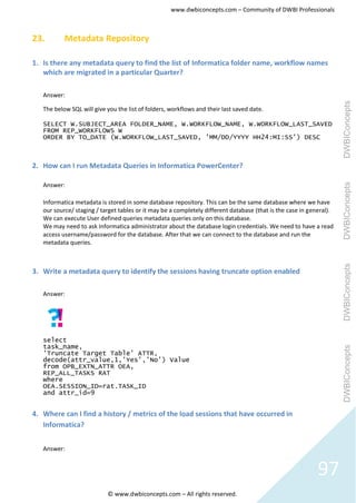 Informatica question & answer set | PDF