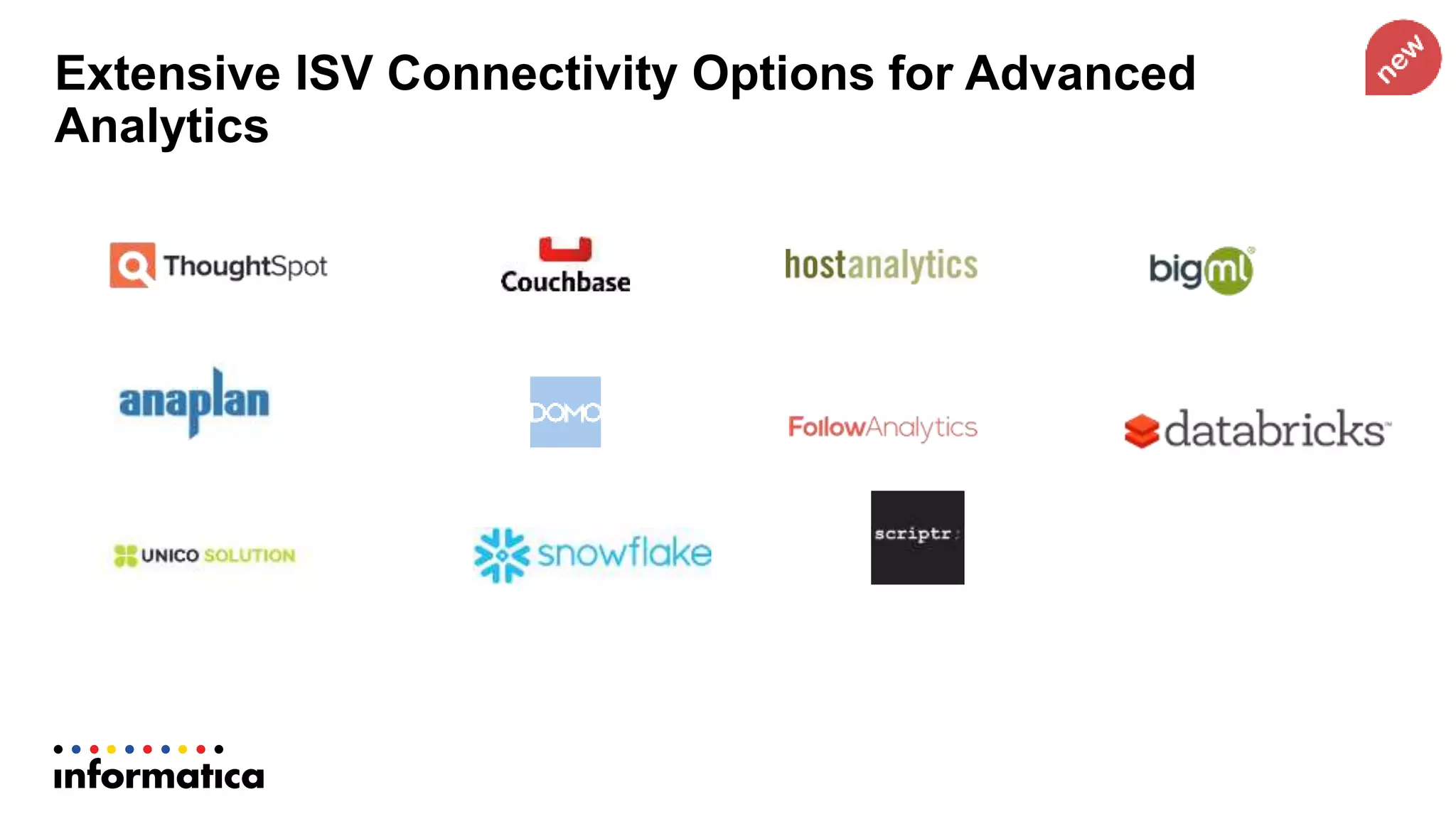 Extensive ISV Connectivity Options for Advanced
Analytics
 