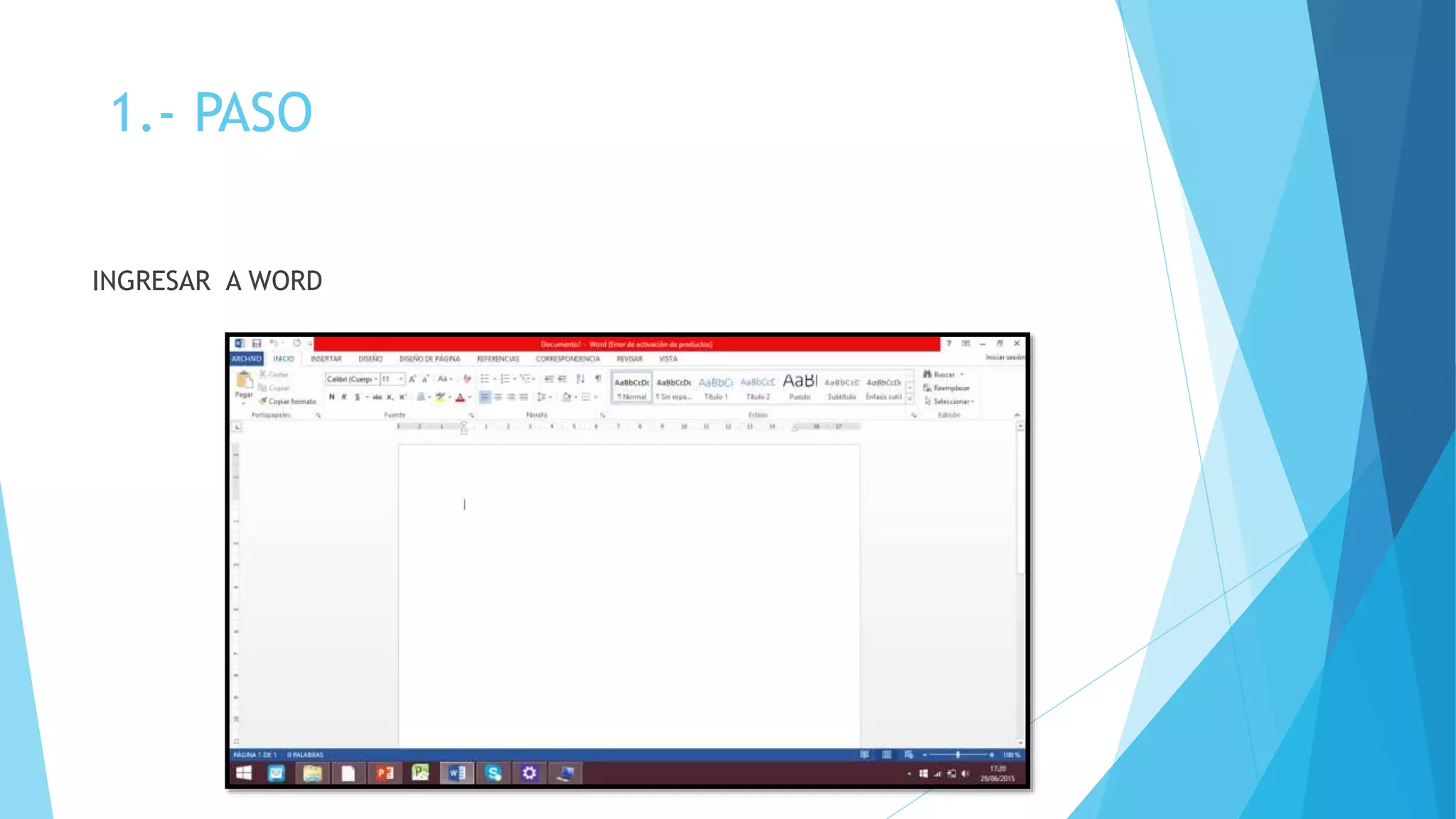 1.- PASO
INGRESAR A WORD