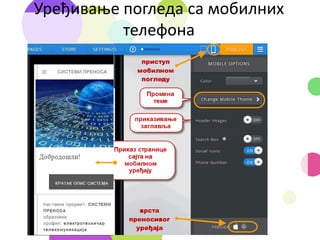 Уређивање погледа са мобилних
телефона
 