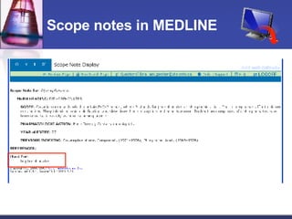 Scope notes in MEDLINE 