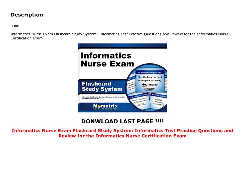 Informatics Nurse Exam Flashcard Study System Informatics Test