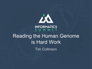 Reading the Human Genome
is Hard Work
Tim Collinson
 