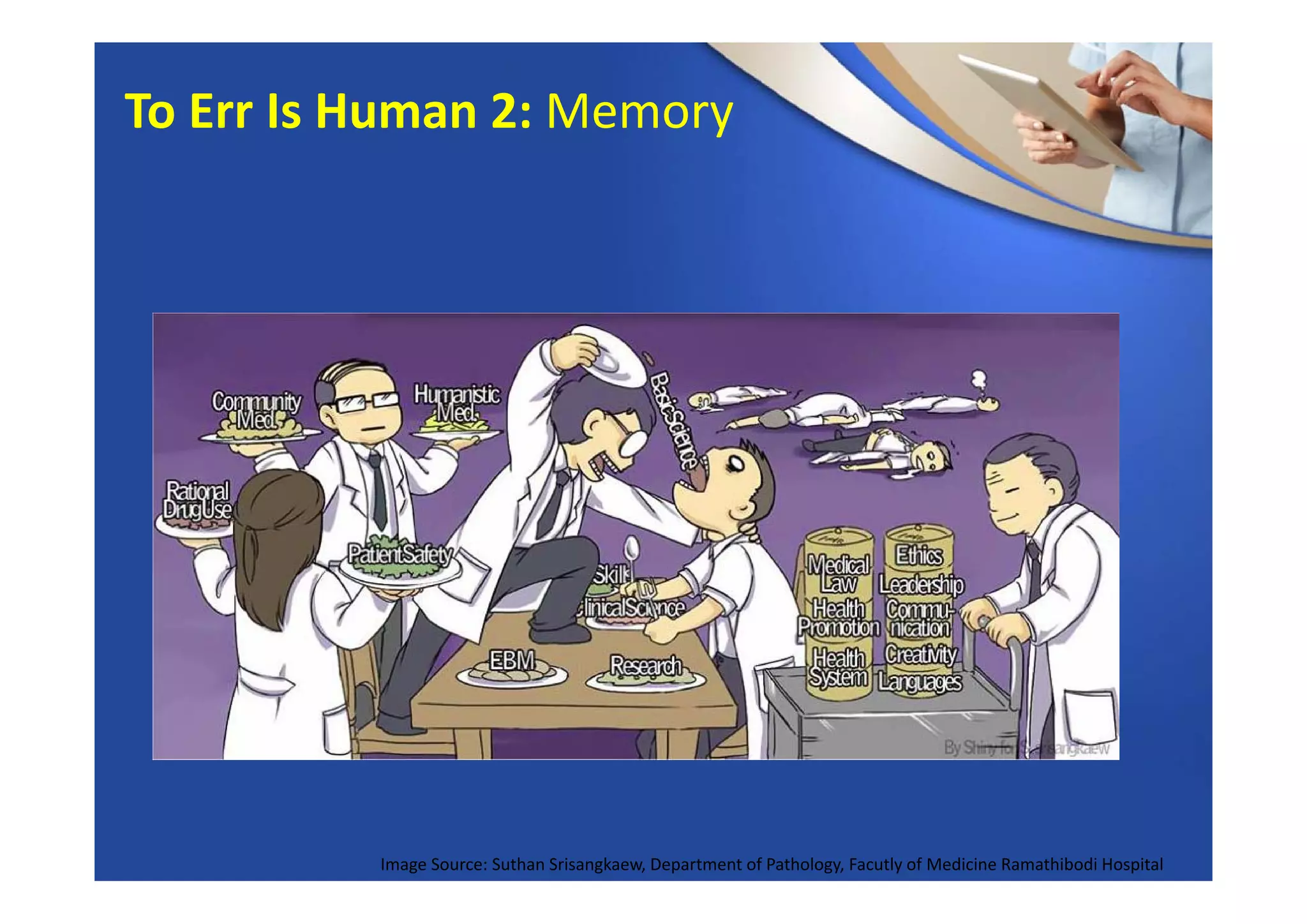 Image Source: Suthan Srisangkaew, Department of Pathology, Facutly of Medicine Ramathibodi Hospital
To Err Is Human 2: Memory
 