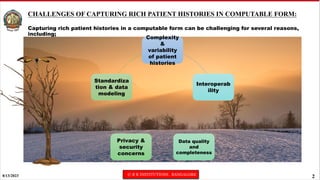 CHALLENGES IN CAPTURING RICH PATIENT HISTORY IN COMPUTABLE FORM/GLOBAL ...