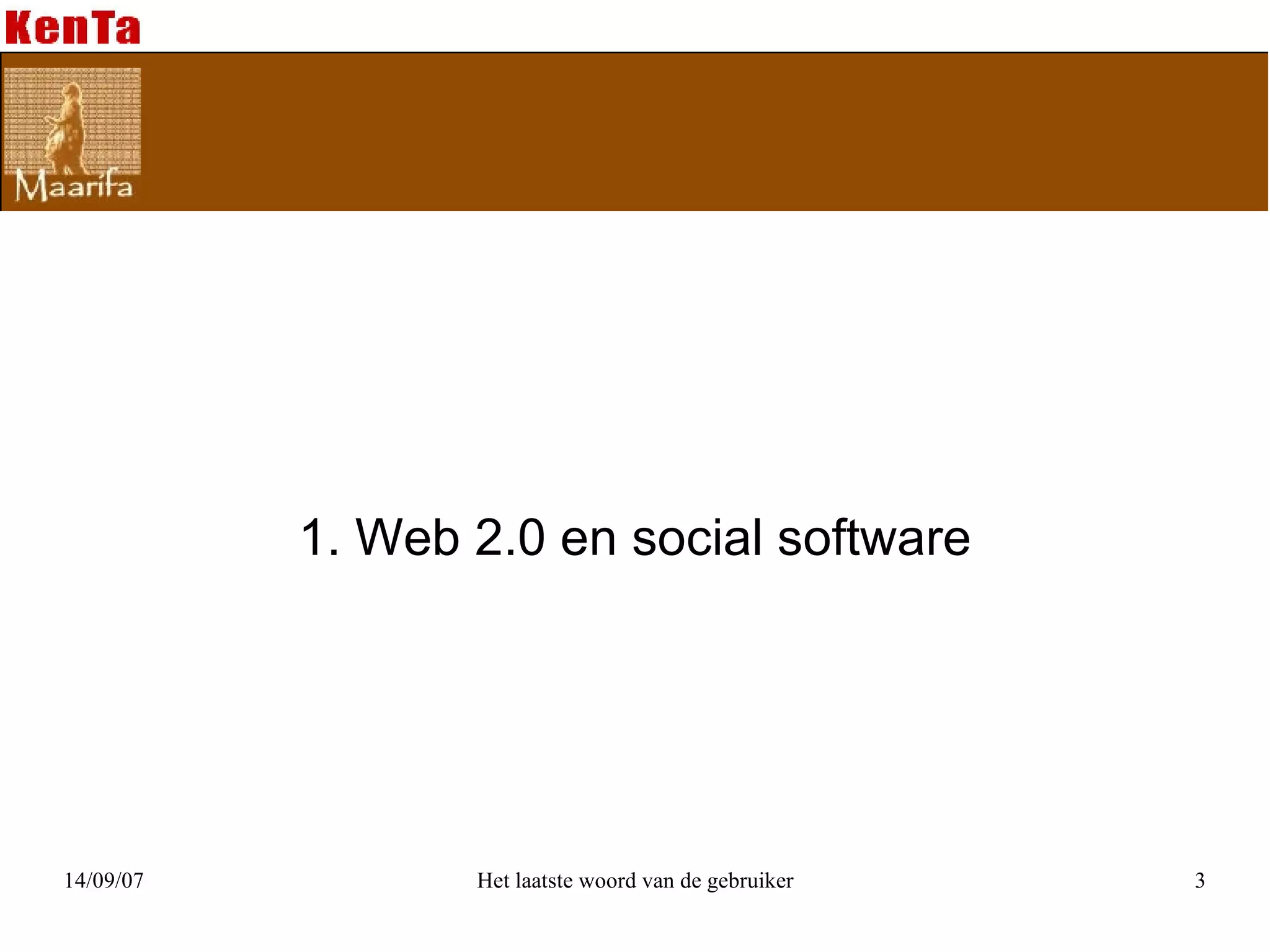 1. Web 2.0 en social software 