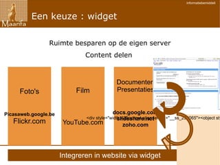 Informatie herverpakken met widgets en mash-ups 