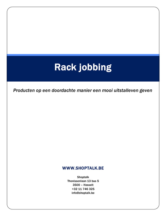 Informatie fiche Rack Jobbing PDF