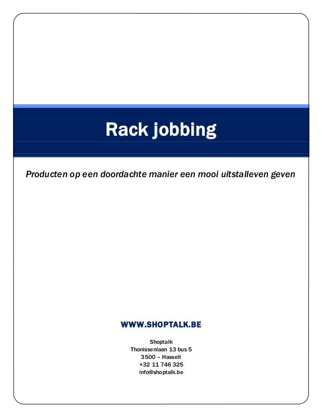 Informatie fiche Rack Jobbing