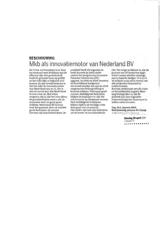 MKB als innovatimotor van Nederland BV