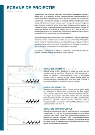 Informatii generale ecrane de proiectie2 | PDF