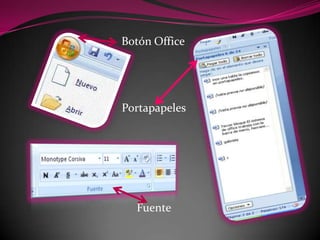                                     Botón OfficePortapapelesFuente 