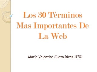 Los 30 Términos
Mas Importantes De
     La Web

  María Valentina Cueto Rivas 11º01
 