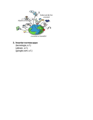 3. Insertar normasappa
(tecnologia, s.f.)
(utbrain, s.f.)
(google.com,s.f.)
 