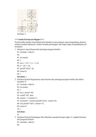 a. identifikasi keluaran program (5 soal) | studyx... Informatika Bab 1 - Tentang Informatika.docx