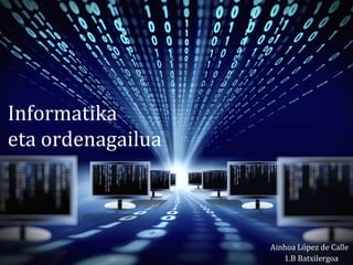 Ainhoa López de Calle
1.B Batxilergoa
Informatika
eta ordenagailua
 