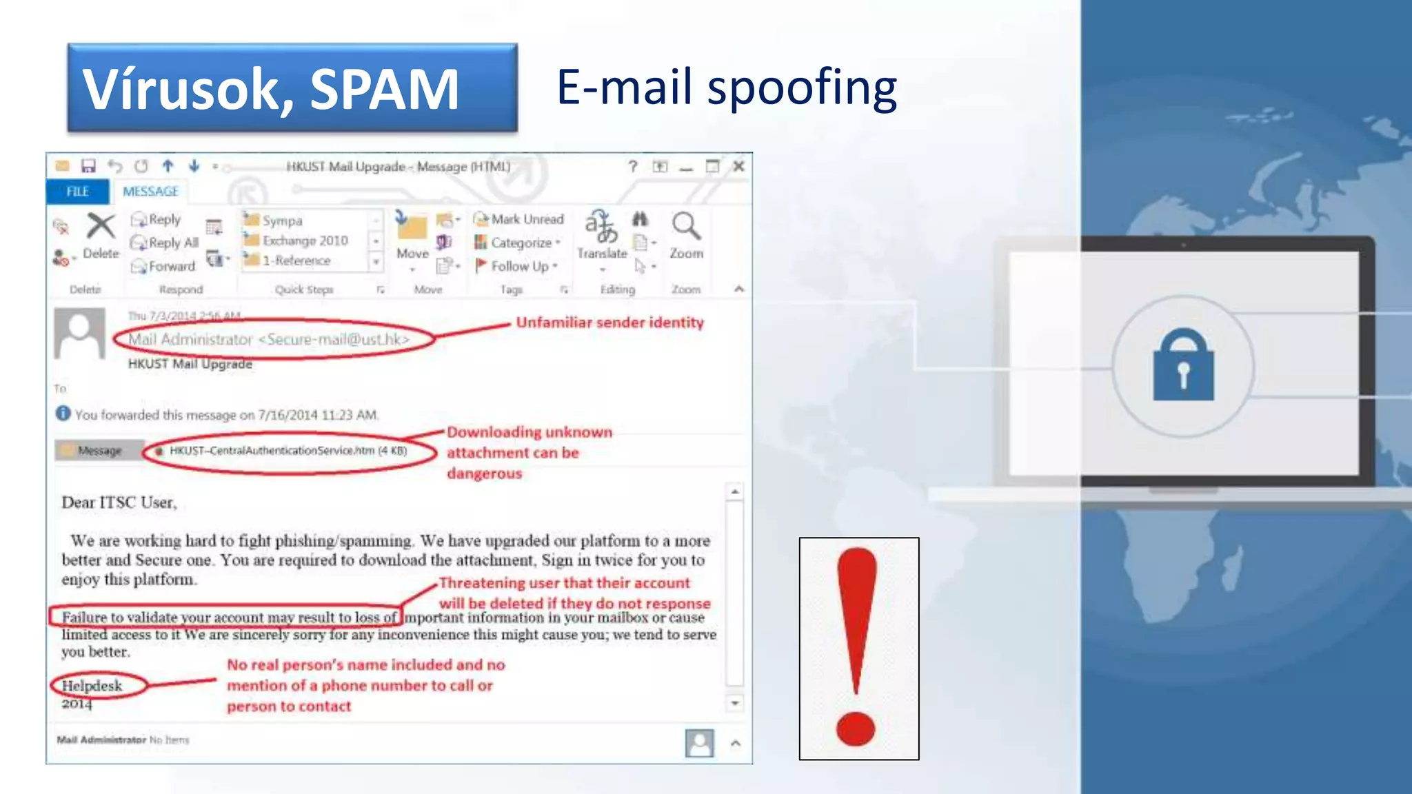 Vírusok, SPAM E-mail spoofing
 