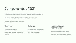 Ict Computer Basics Comprehensive Introduction to ICT Skills for Class IX Students | PPTX
