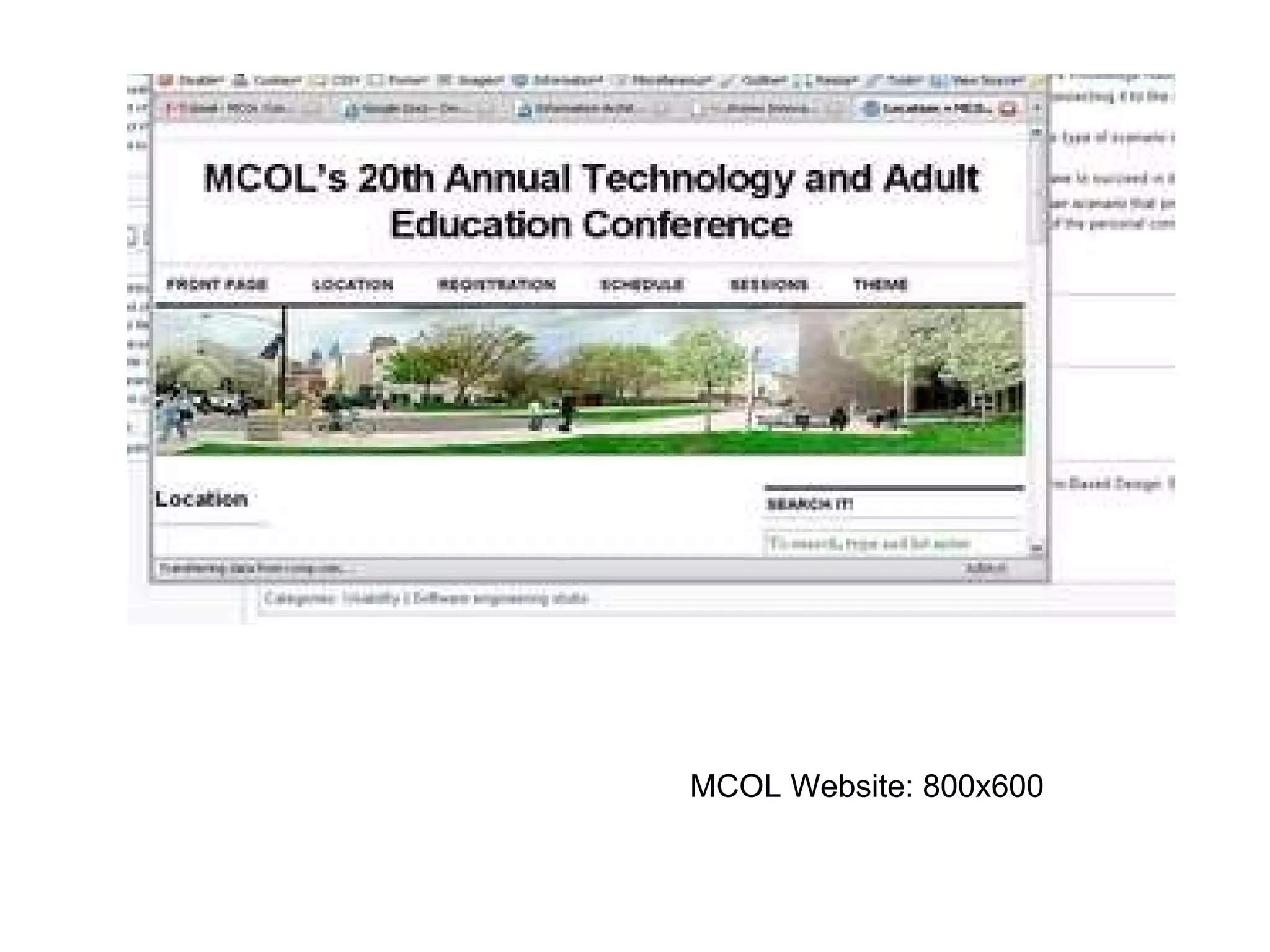 MCOL Website: 800x600 