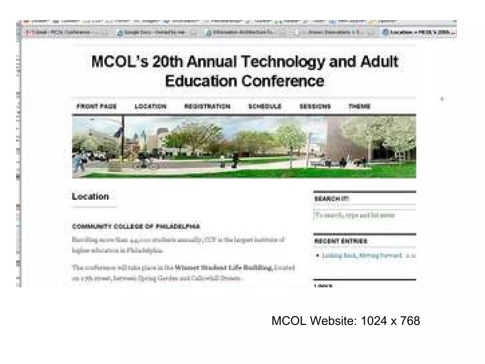 MCOL Website: 1024 x 768 
